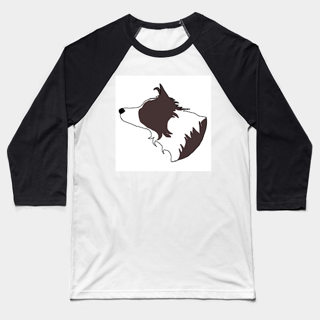 Brown border collie Baseball T-Shirt by Noamdelf06